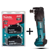 Makita DTM51Z 18V Multi-Tool Kit – Cordless, Blue, 2 x 5.0Ah Li-Ion Batteries